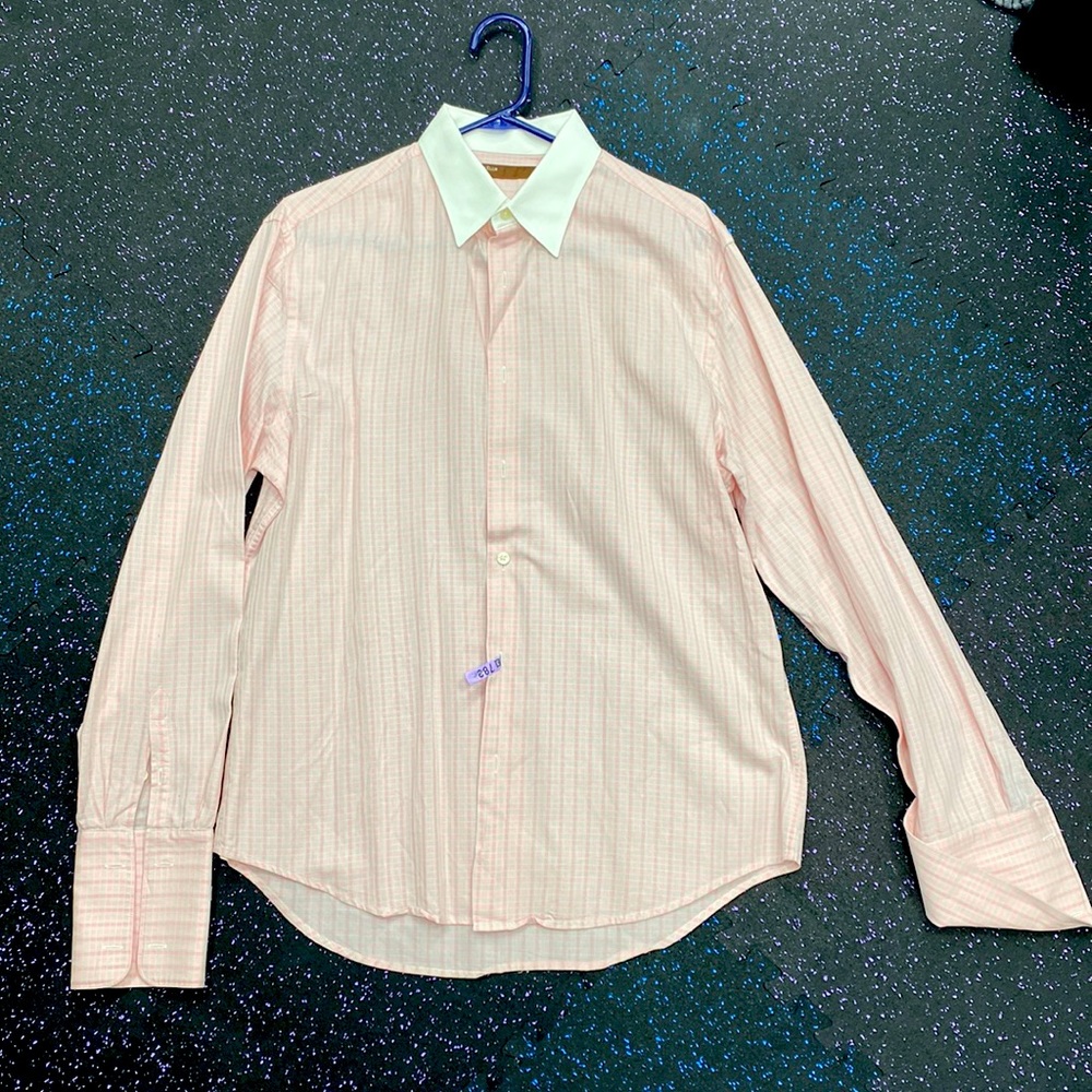 NWOT Perry Ellis men pink shirt size L